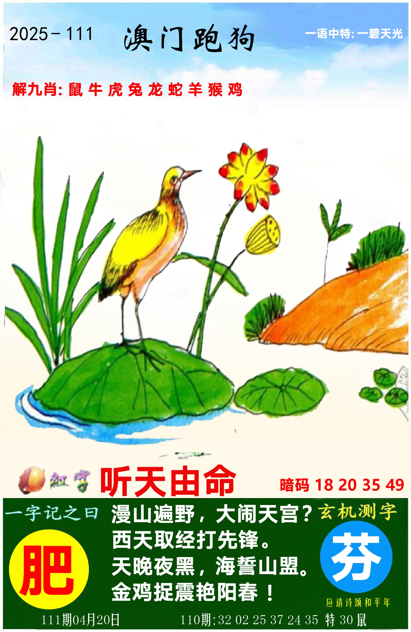 澳门跑狗图 第111期