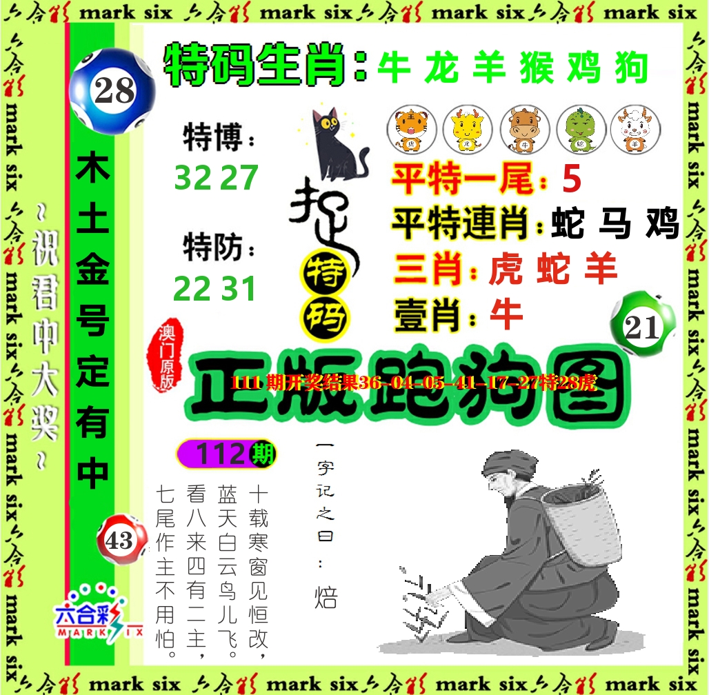 正版跑狗图 第112期