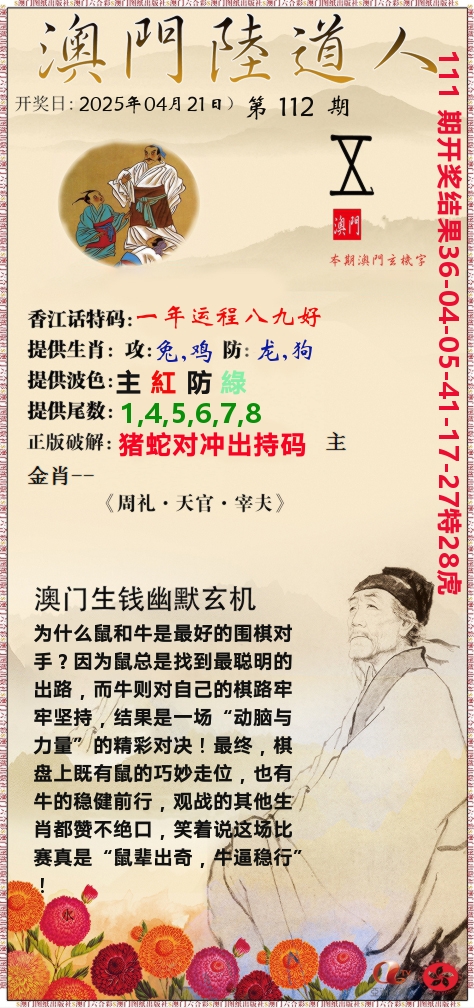 澳门陆道人 第112期