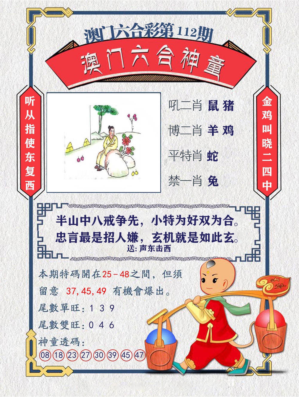 六合神童 第112期