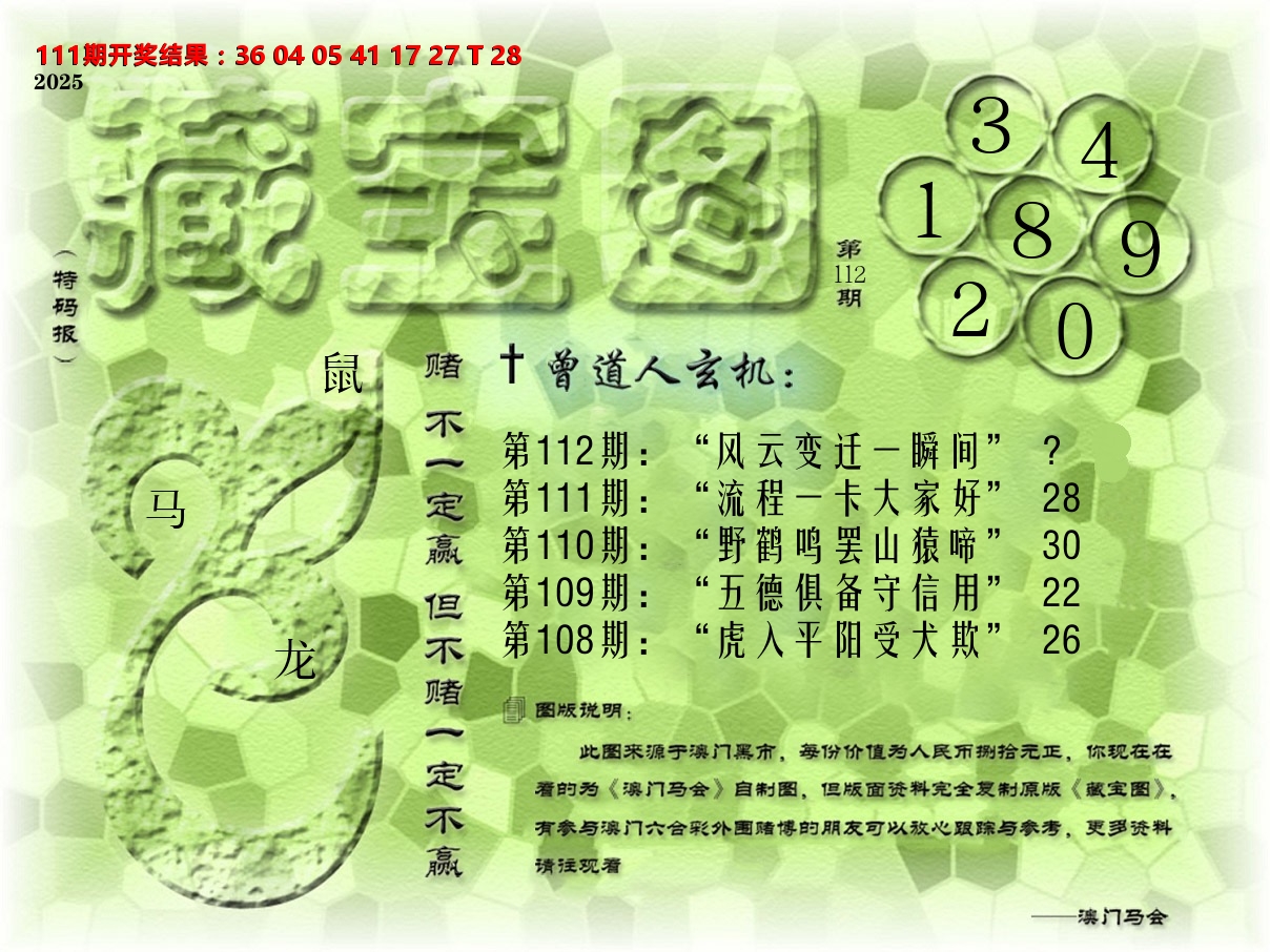 《藏宝图》 第112期