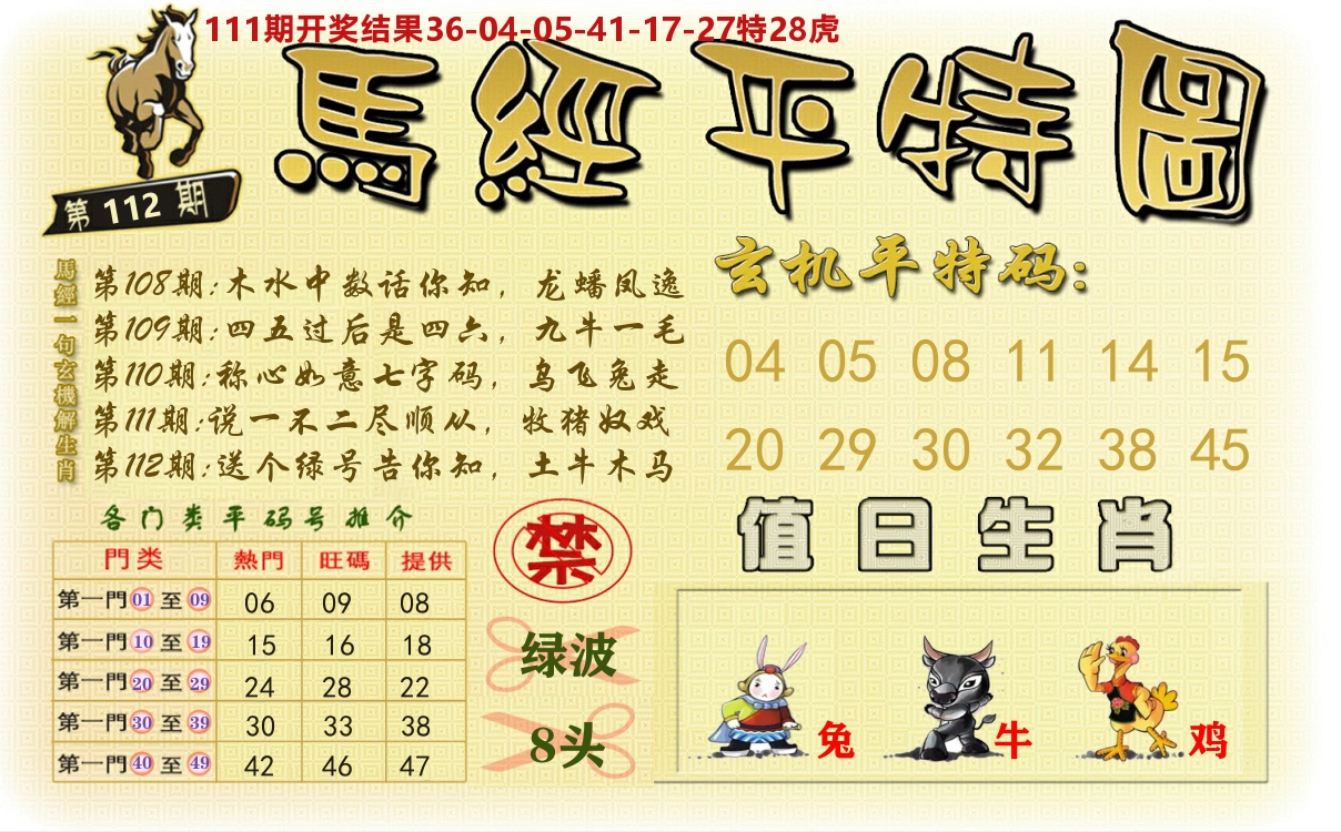 澳门平特图 第112期