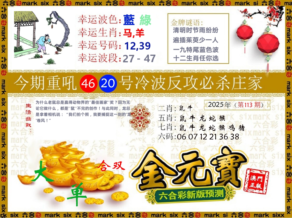 金元宝 第113期