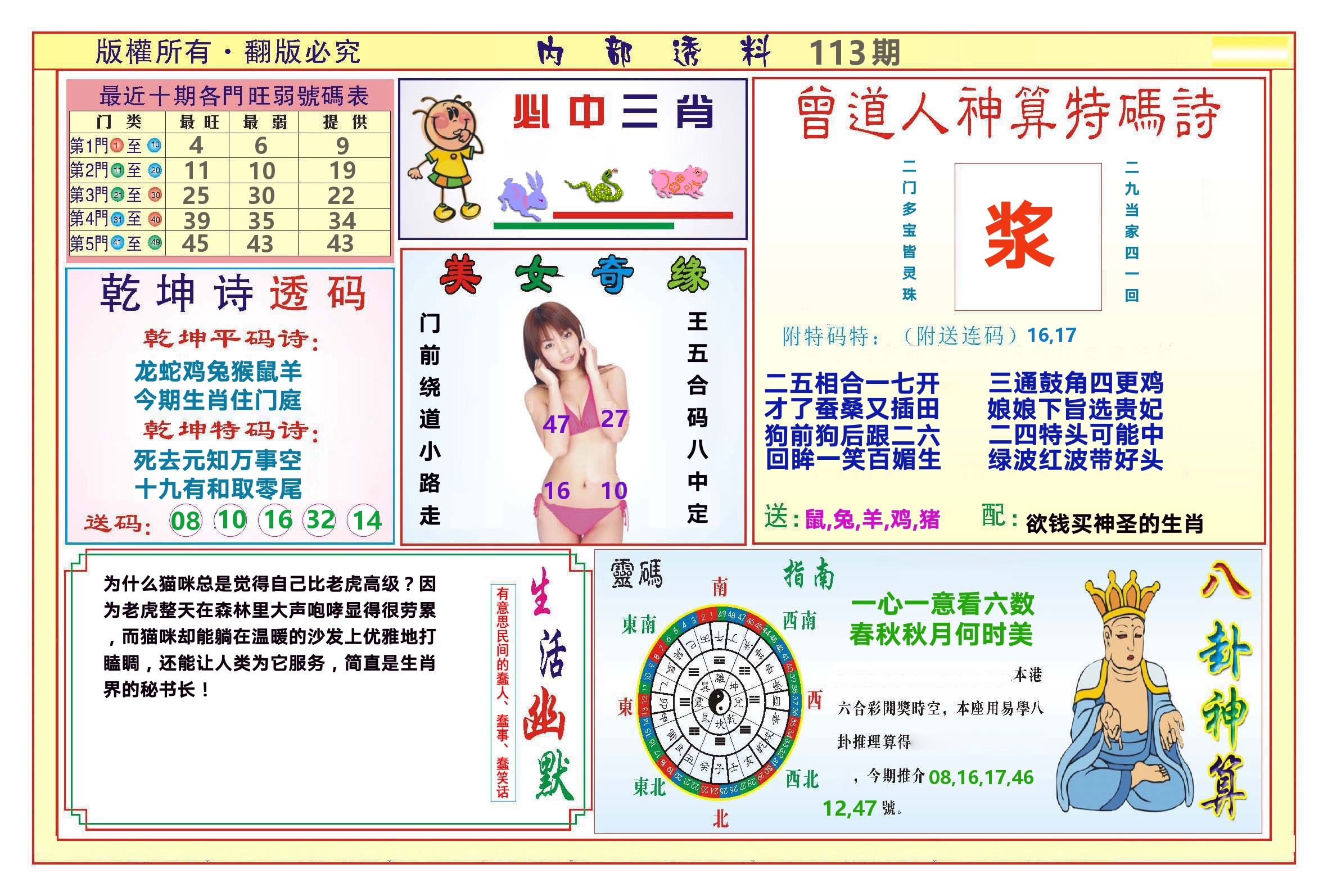 澳门内部透料B 第113期