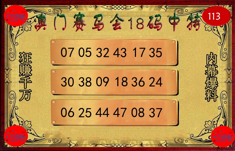 赛马会18码 第113期