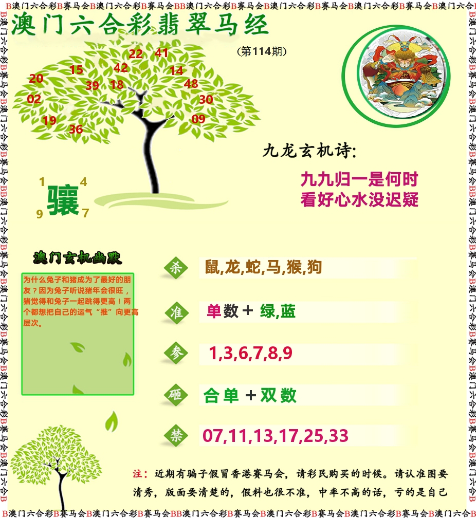 翡翠马经 第114期