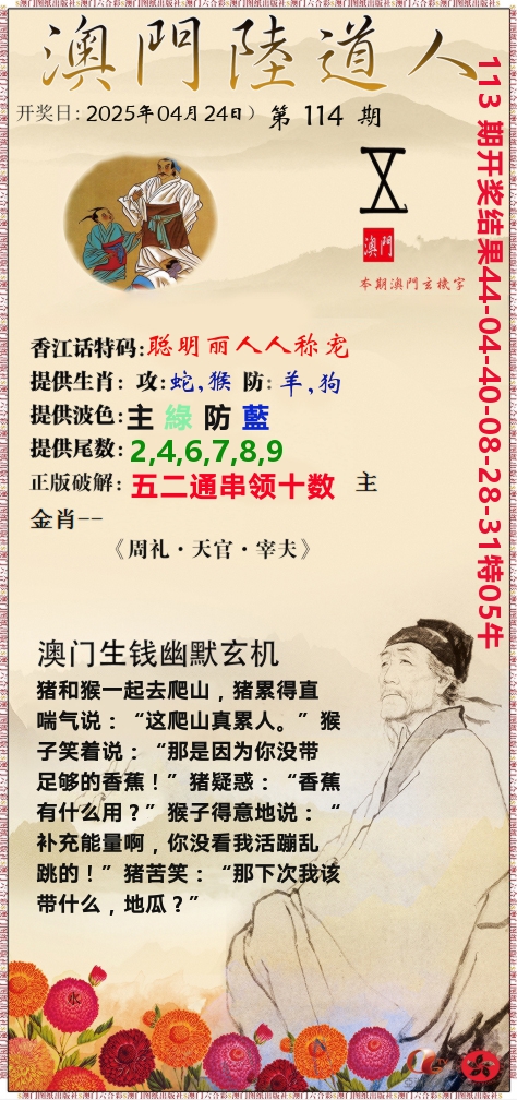 澳门陆道人 第114期