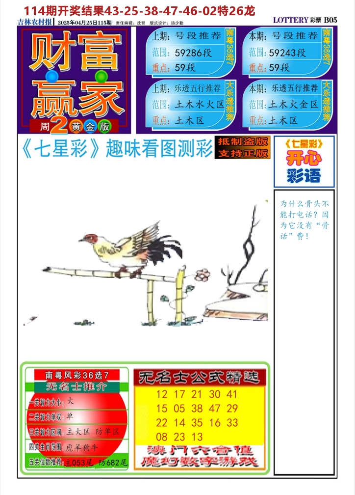 七星彩图A 第115期