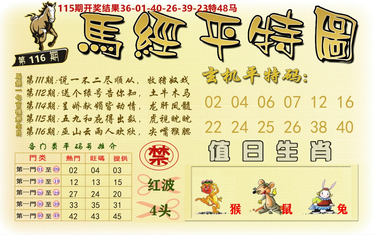 澳门平特图 第116期