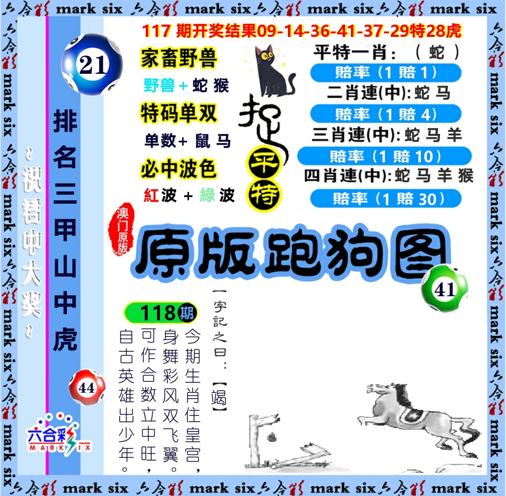 原版跑狗图 第118期