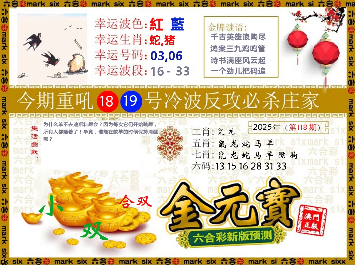 金元宝 第118期