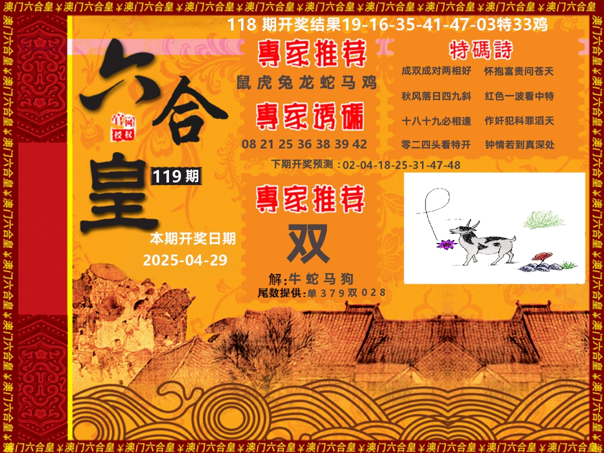 六合皇系列 第119期