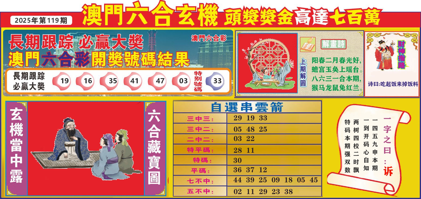 七星彩图C 第119期
