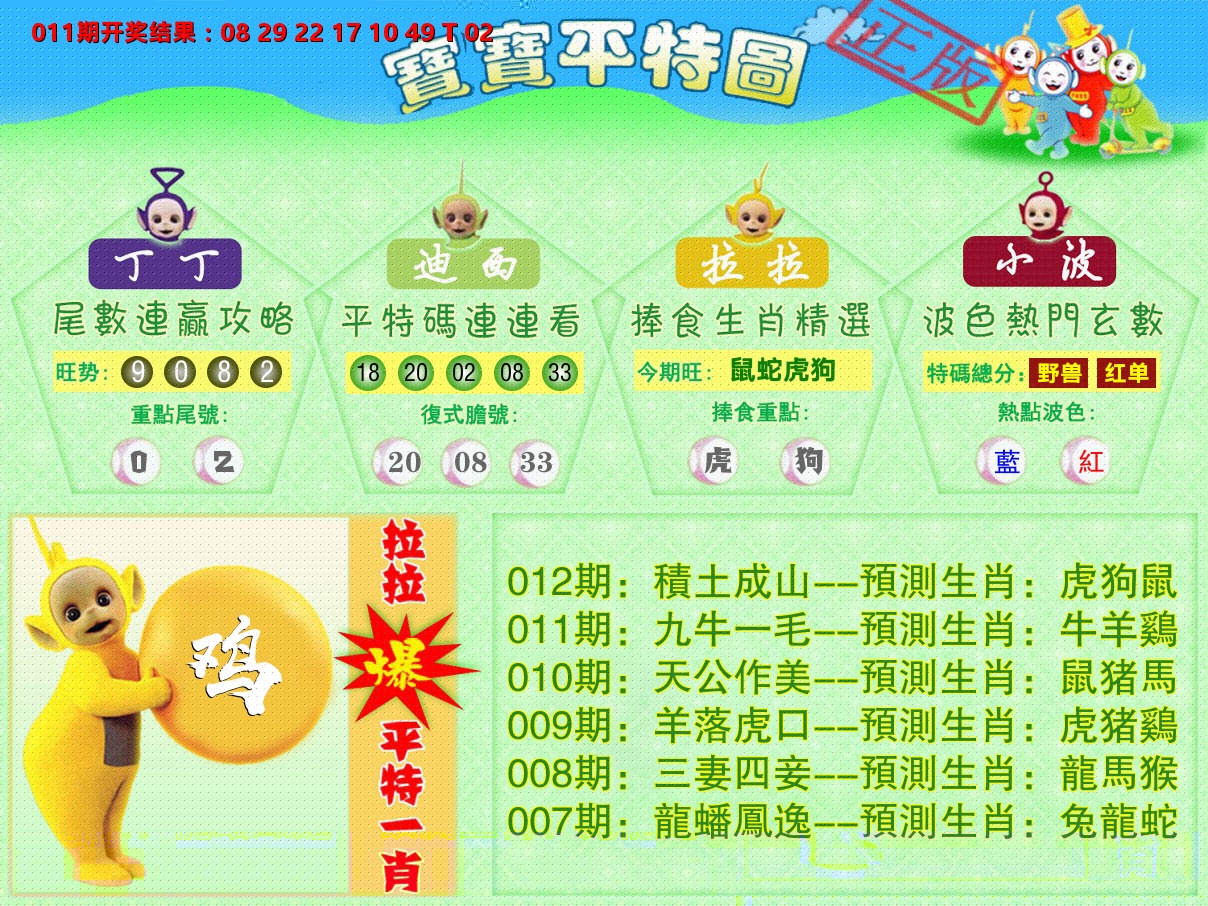 天线宝宝平特图 第12期