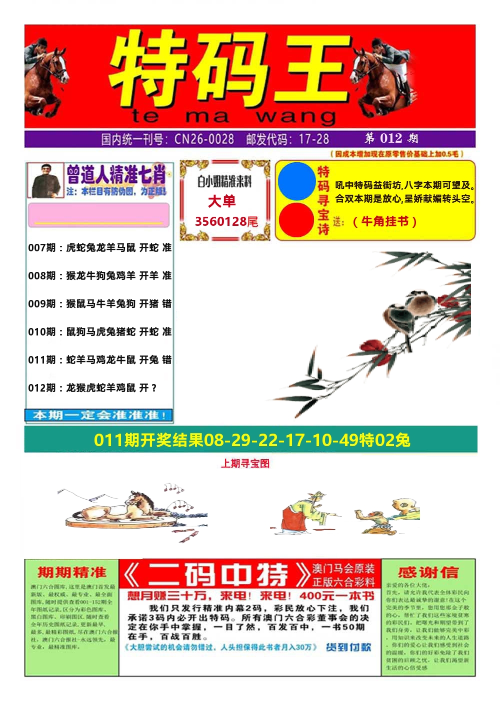澳门特码王A 第12期