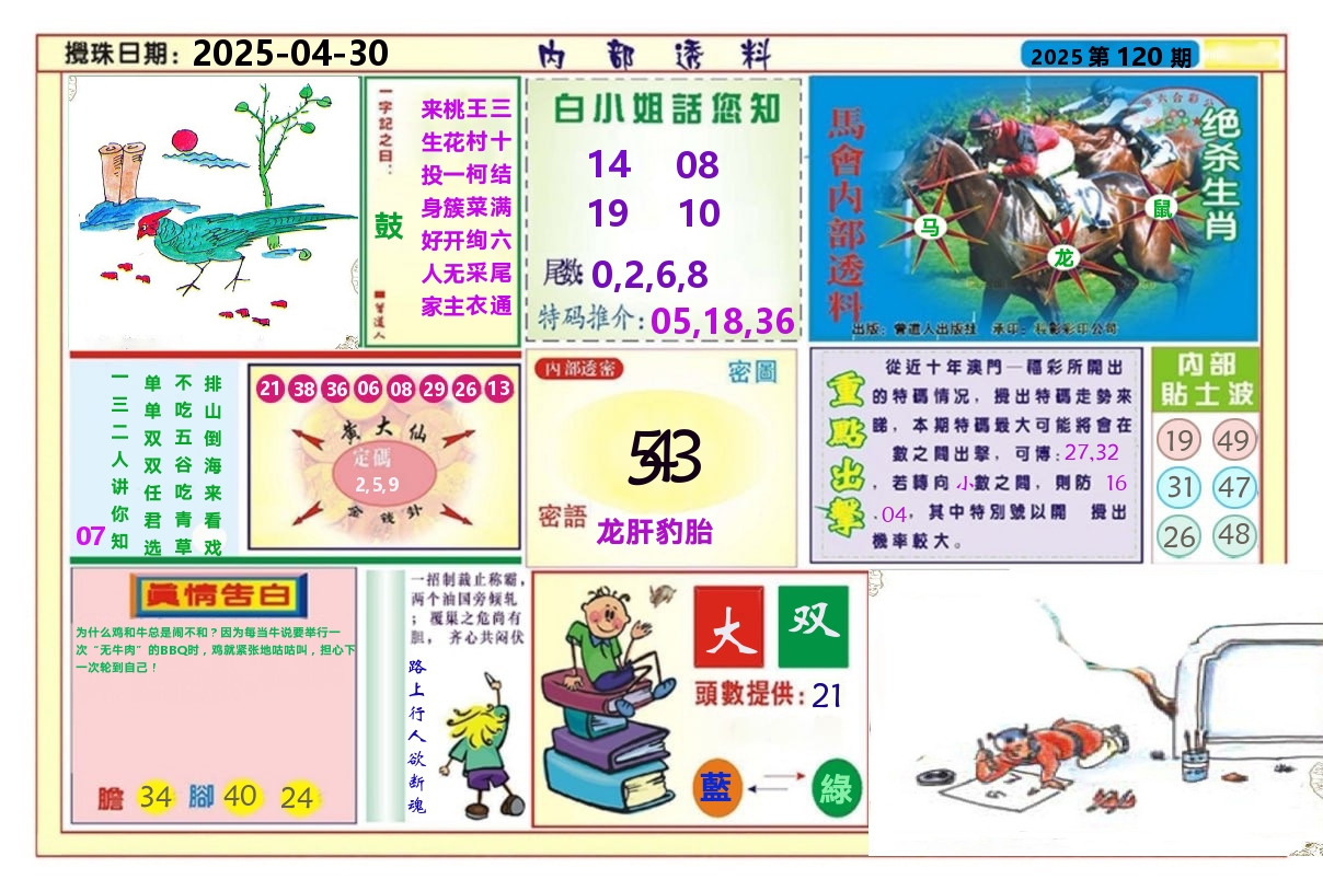 澳门内部透料A 第120期