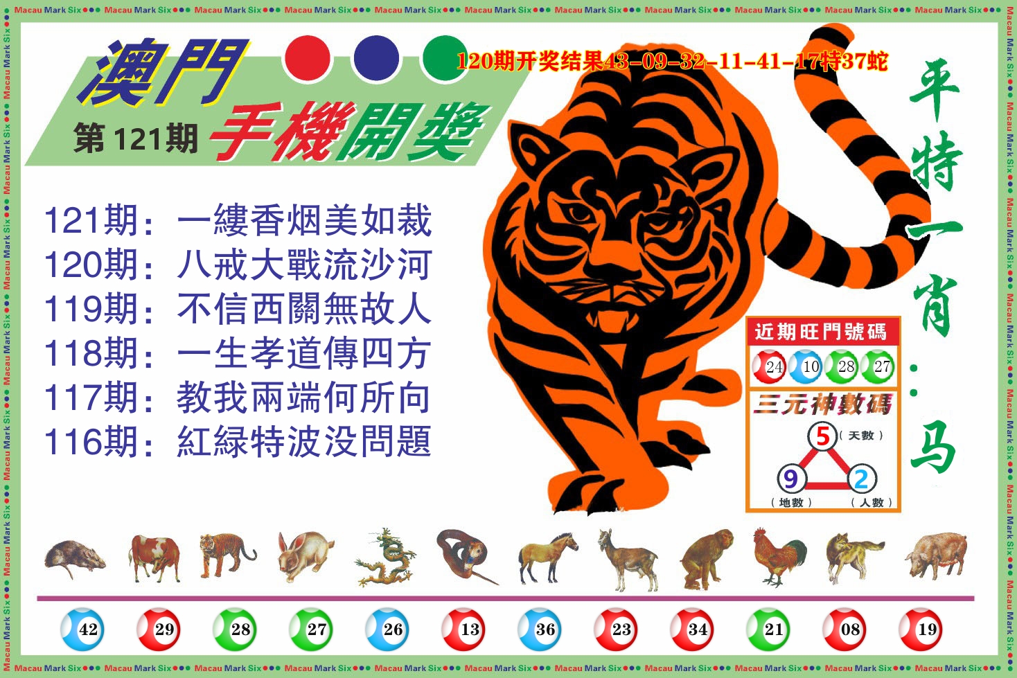 澳门开奖报 第121期