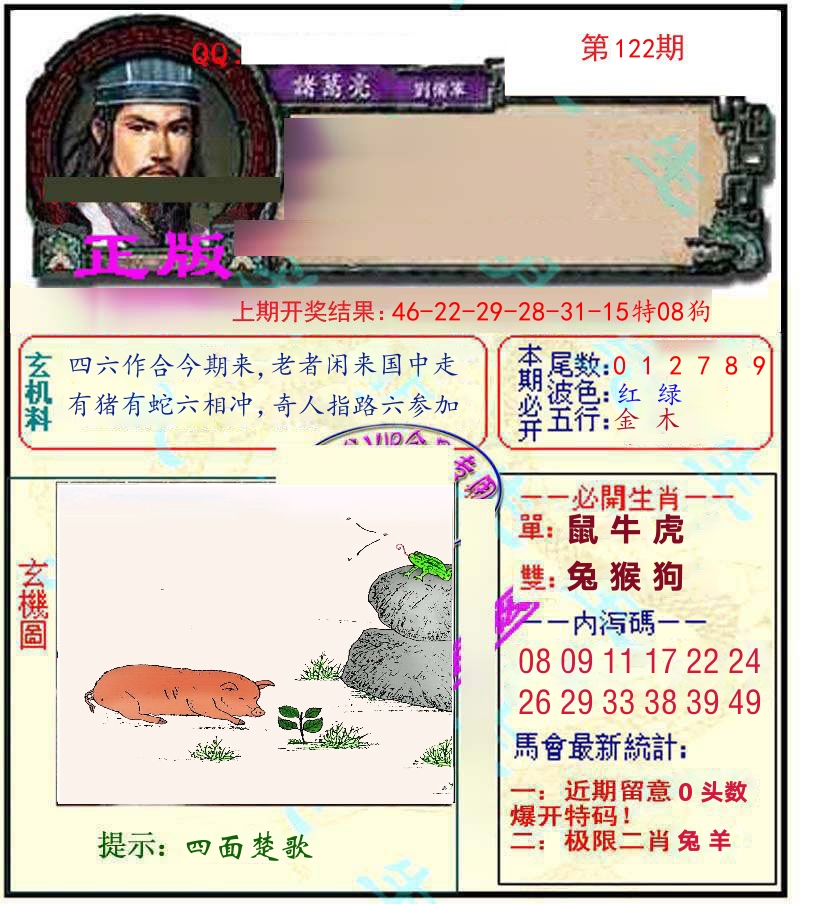 诸葛亮玄机 第122期