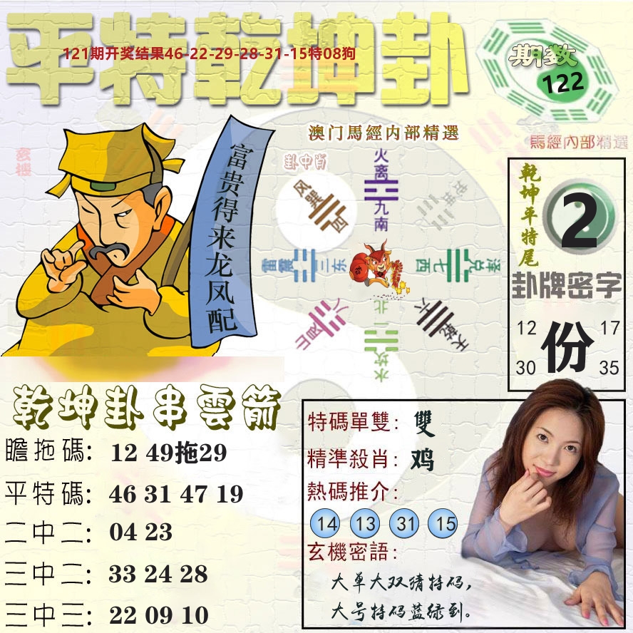 平特乾坤卦 第122期
