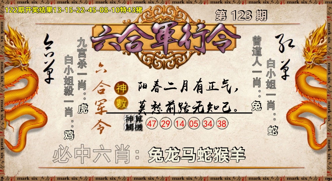 六合军行令 第123期