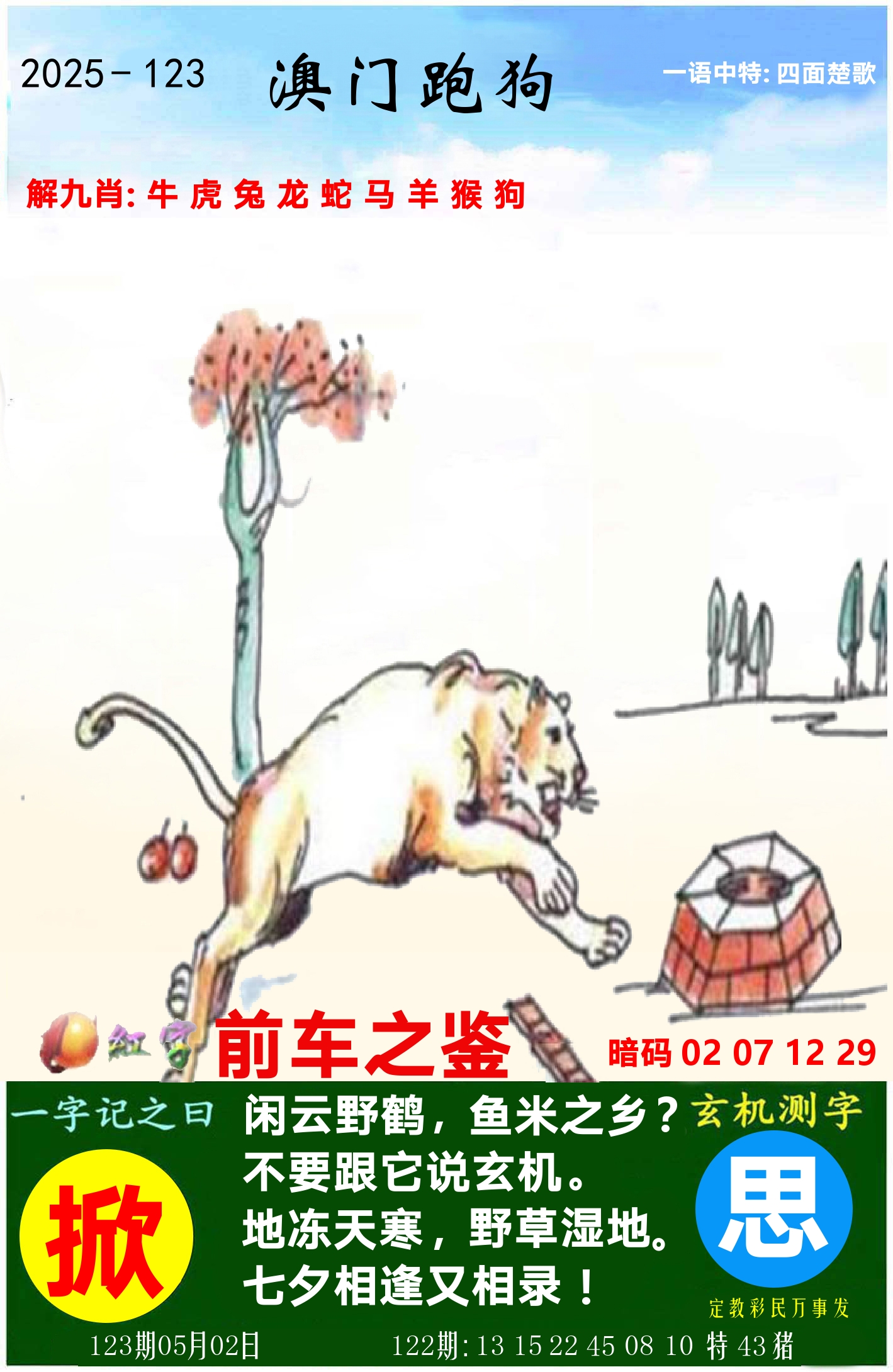 澳门跑狗图 第123期