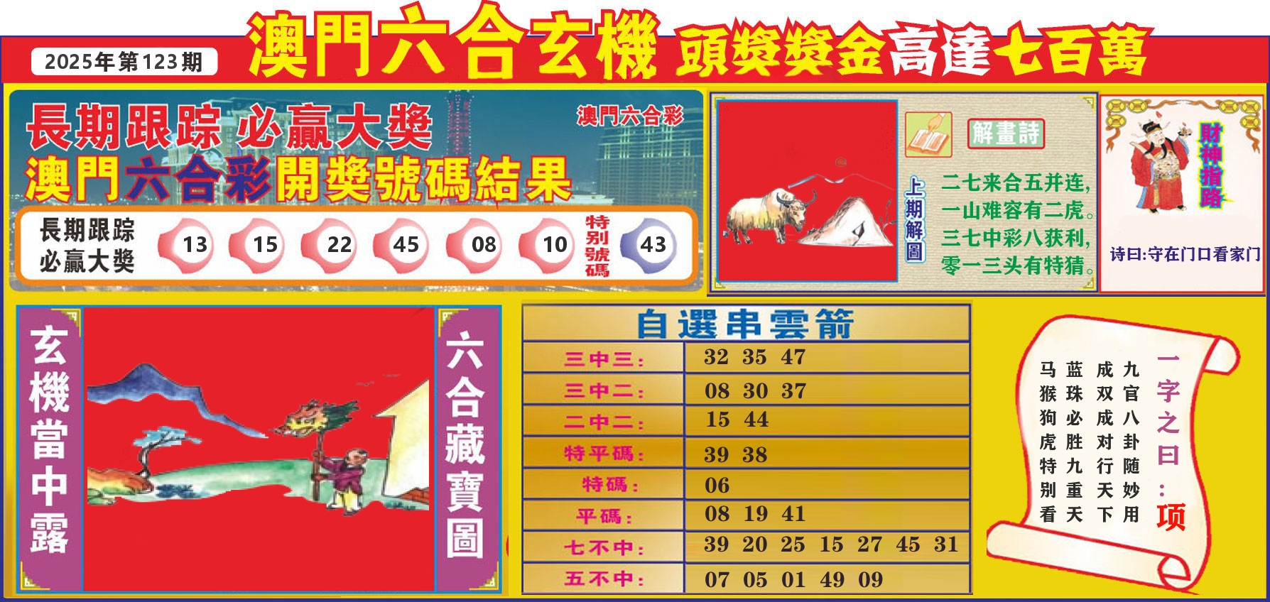 七星彩图C 第123期