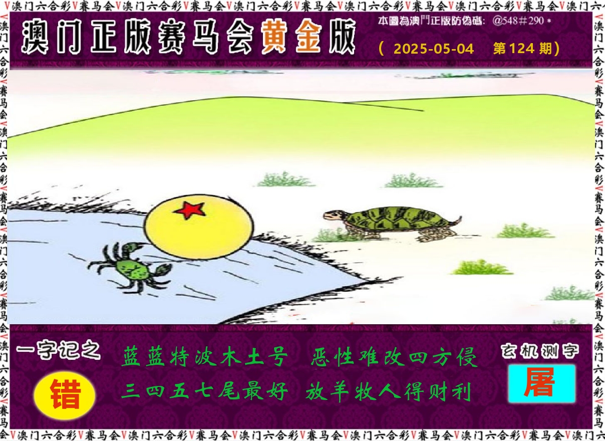 赛马会黄金版 第124期