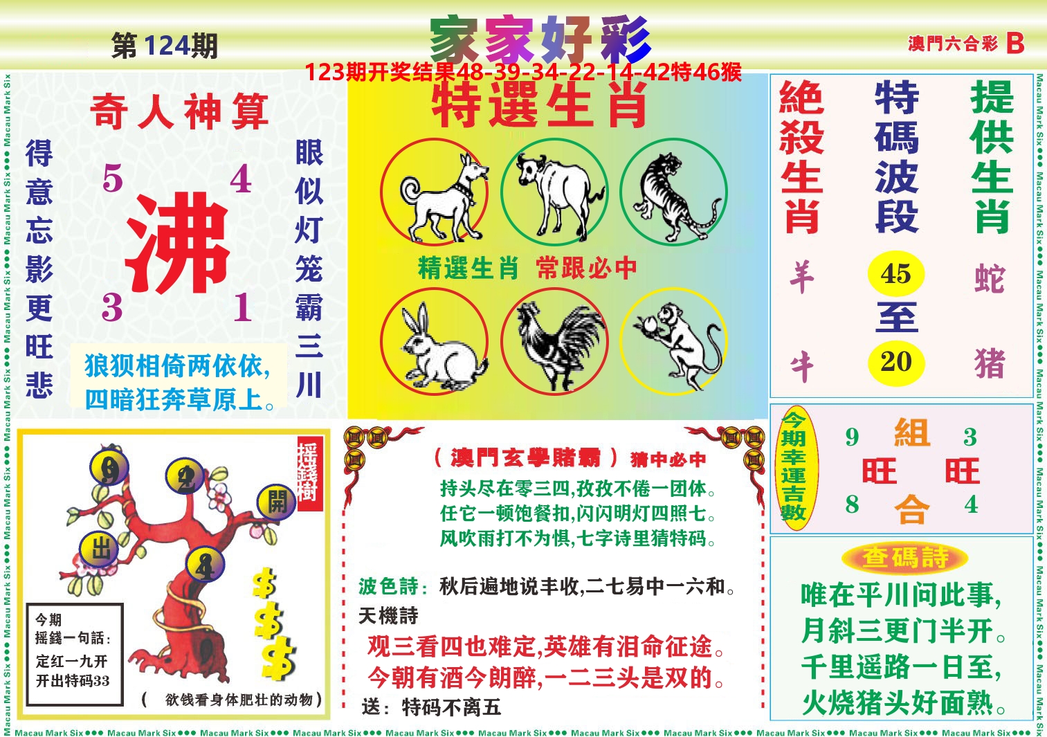 家家好彩B 第124期