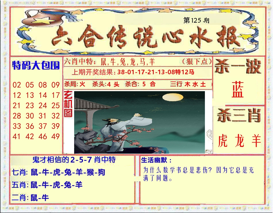 六合传说心水报 第125期