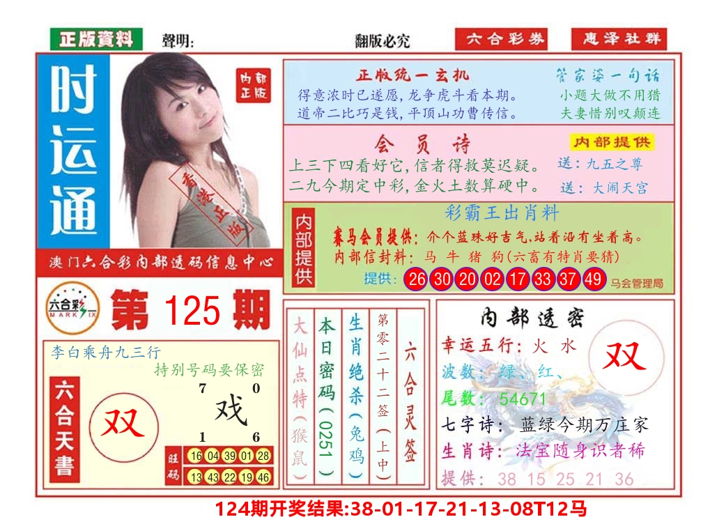 澳门惠泽社群 第125期