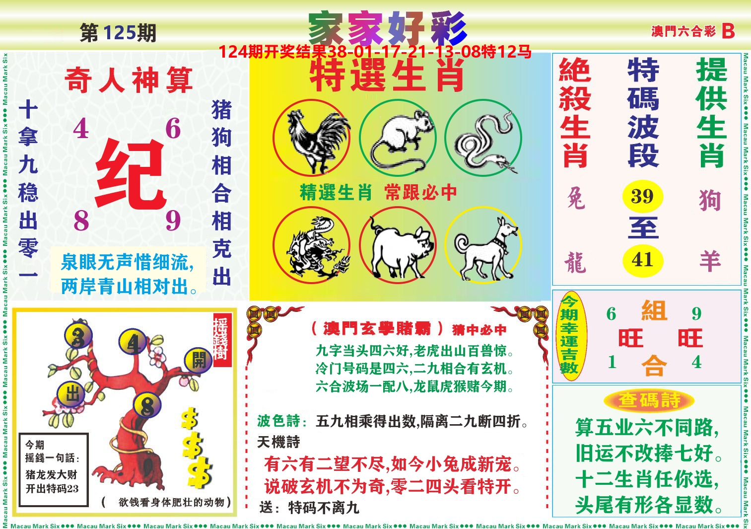 家家好彩B 第125期