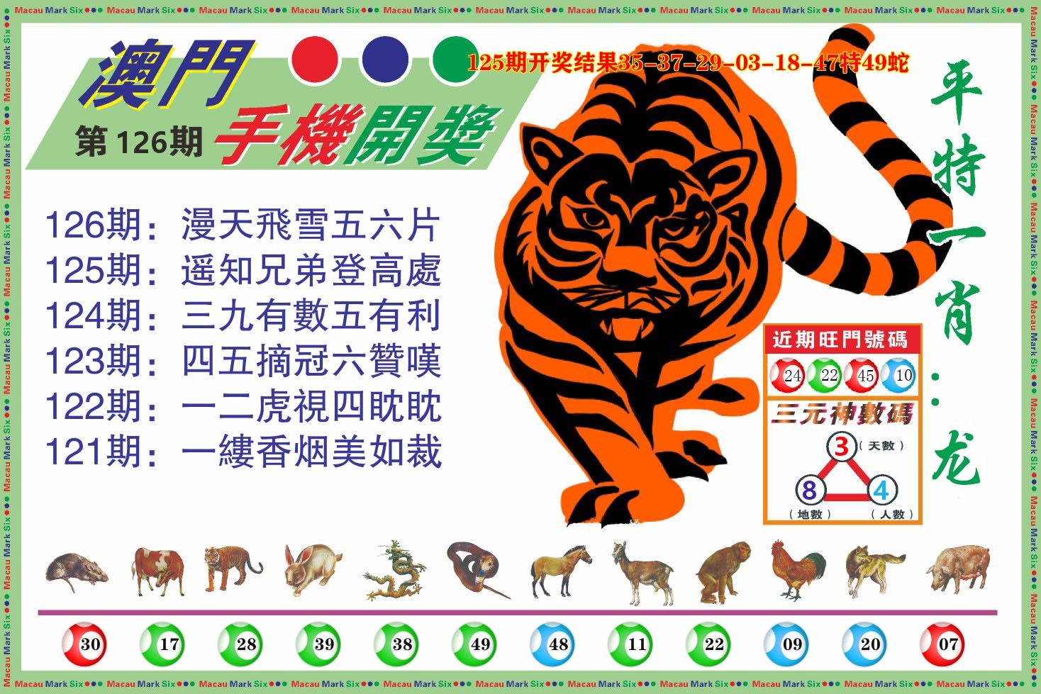 澳门开奖报 第126期