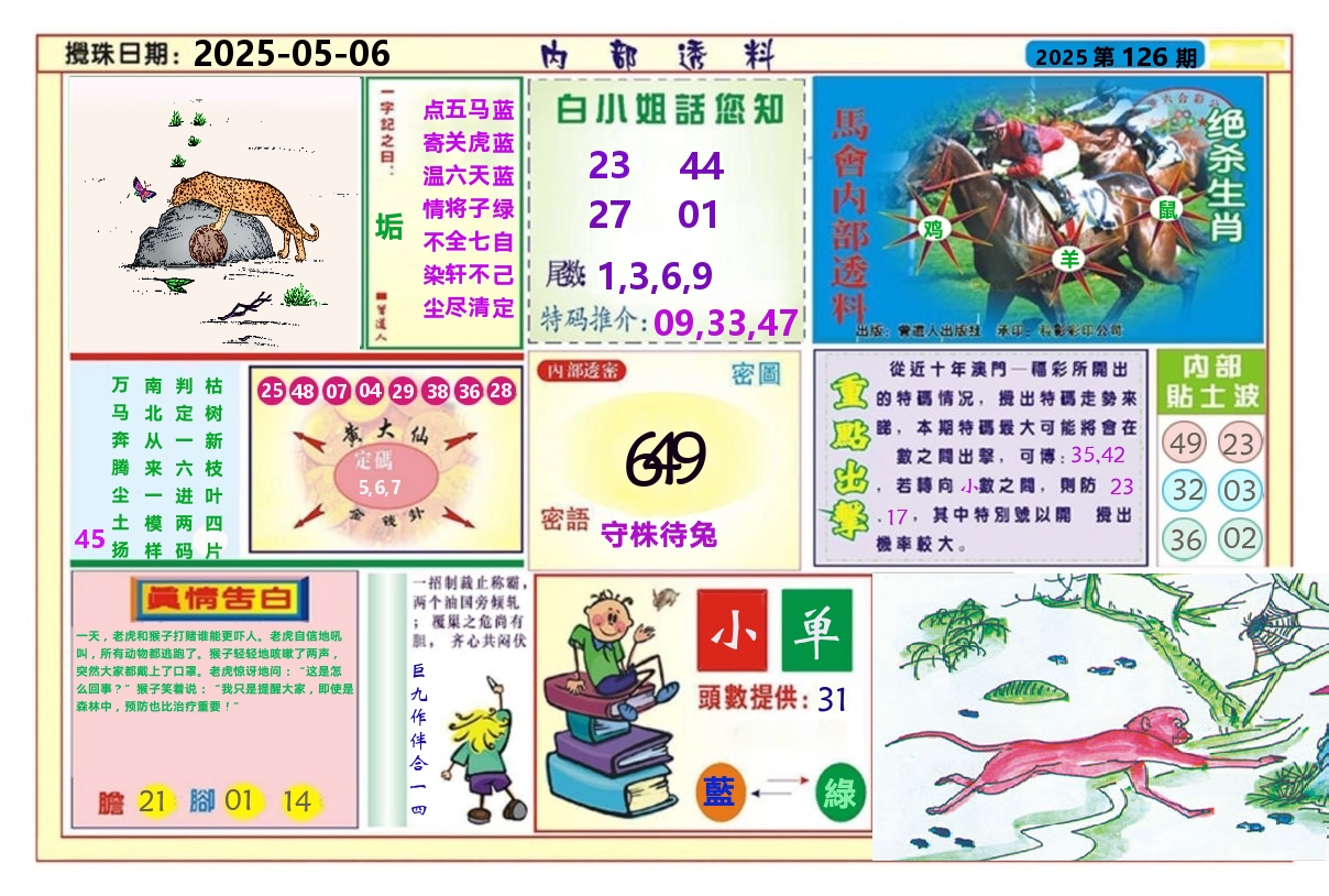 澳门内部透料A 第126期