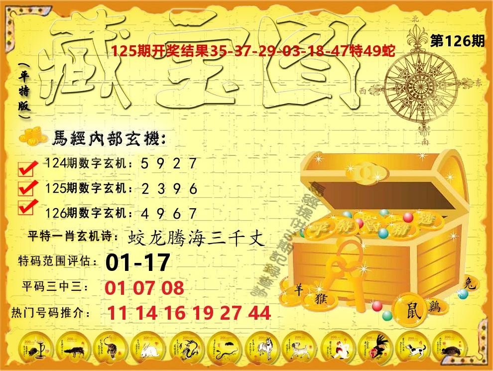 平特藏宝图 第126期