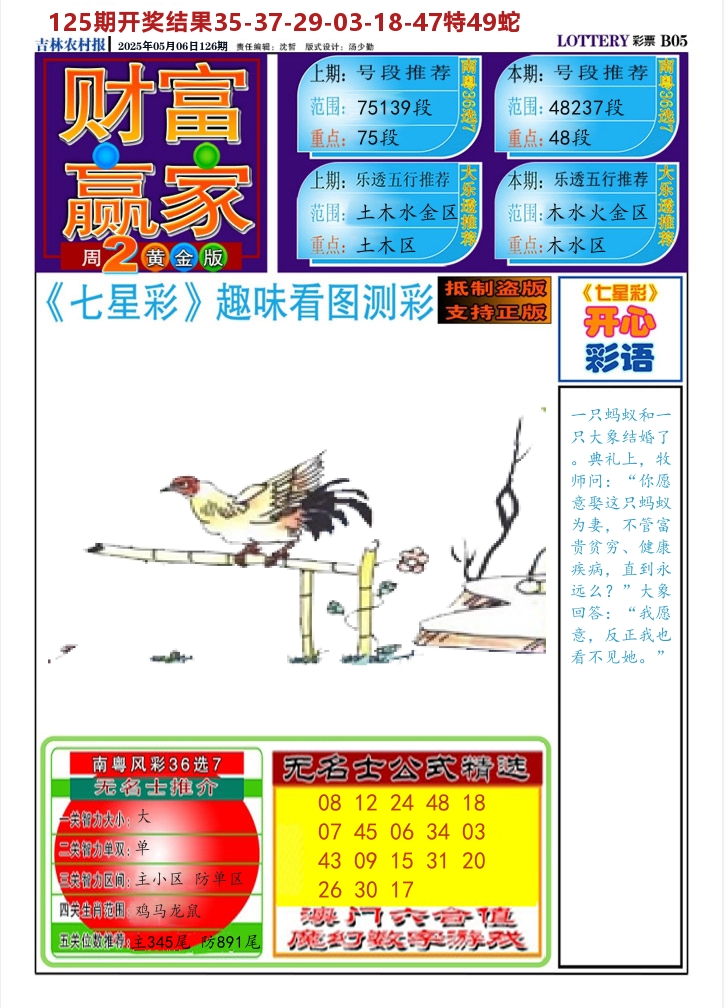 七星彩图A 第126期