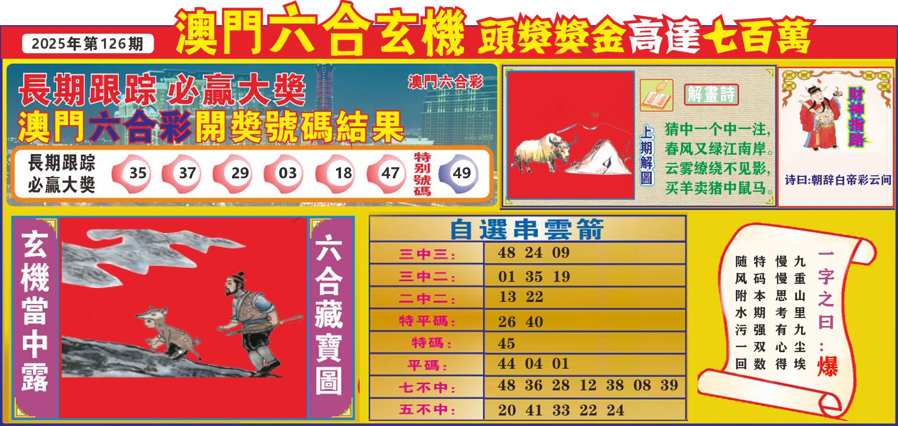 七星彩图C 第126期