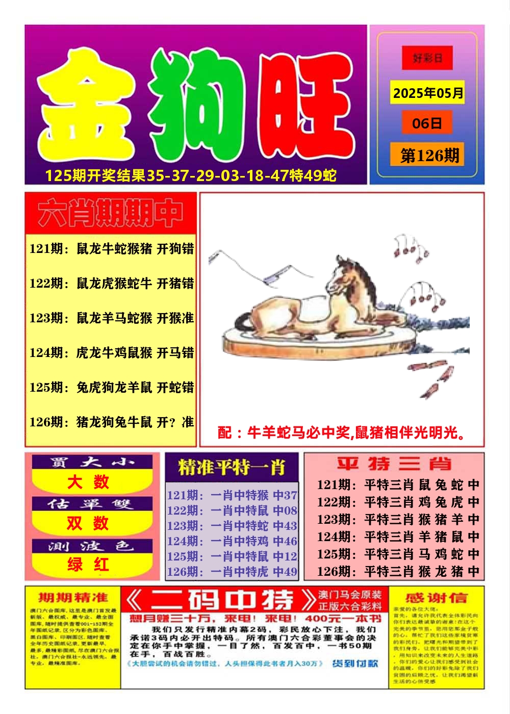 澳门金狗旺A 第126期