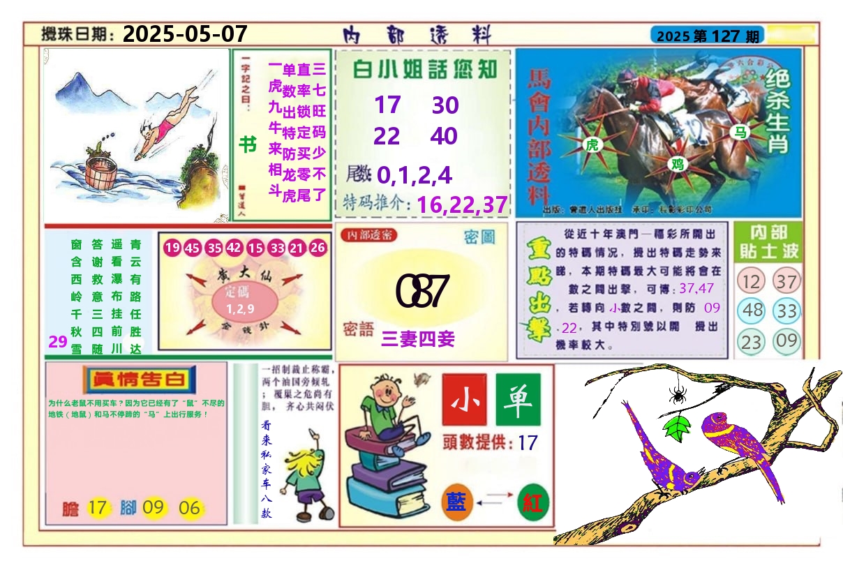 澳门内部透料A 第127期