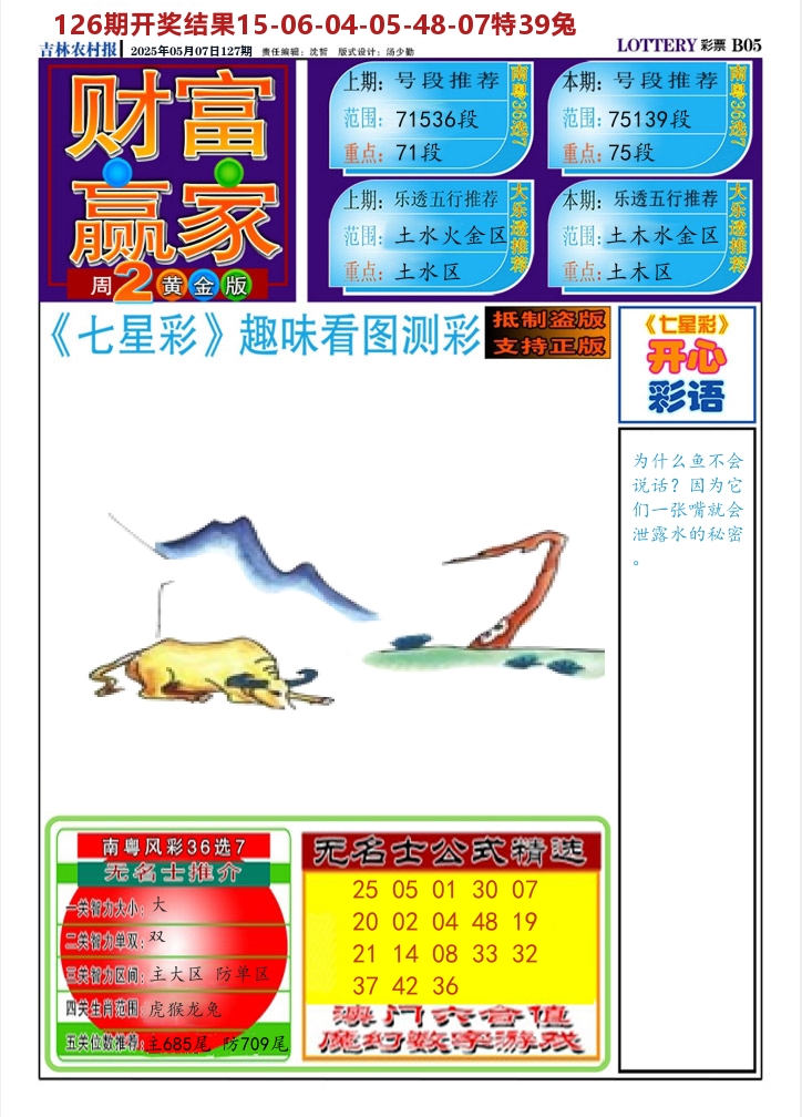 七星彩图A 第127期