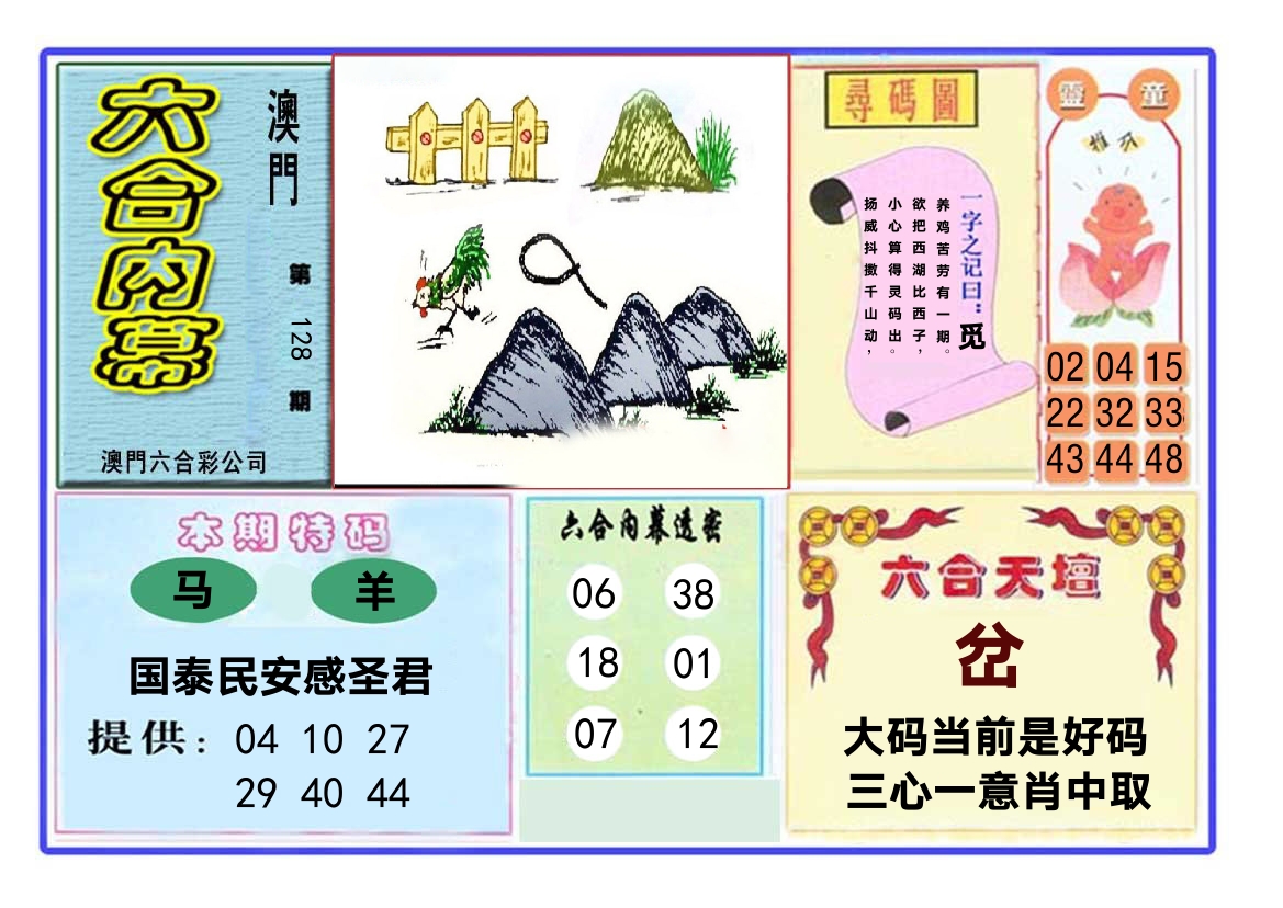 六合内幕 第128期