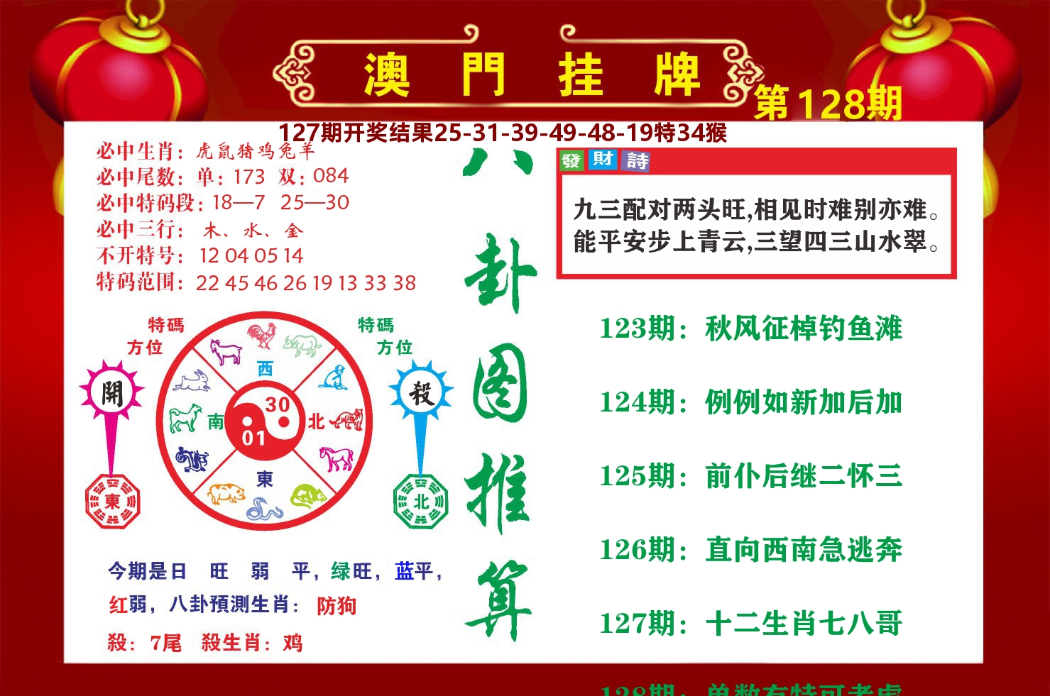 粤彩联盟B 第128期