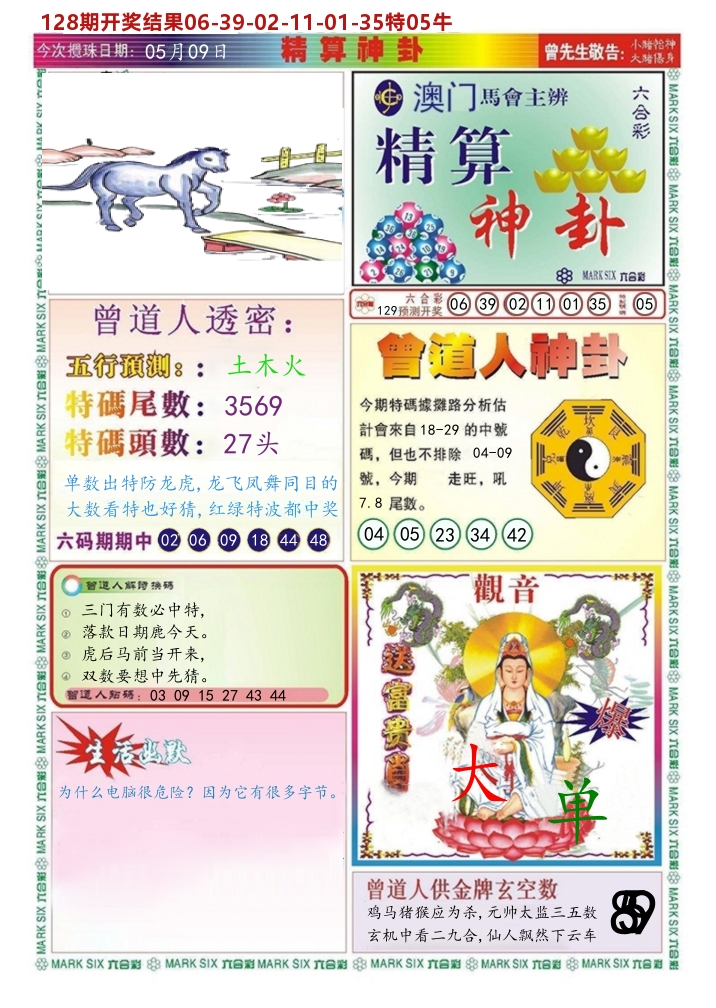 澳门精算神卦 第129期
