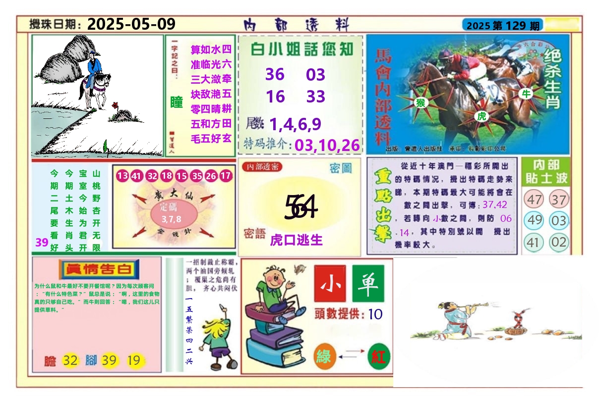 澳门内部透料A 第129期