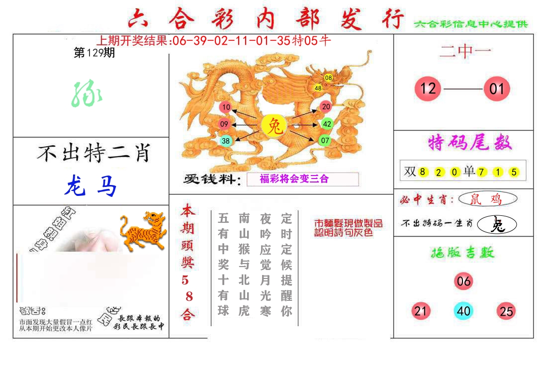 六合彩内部发行 第129期
