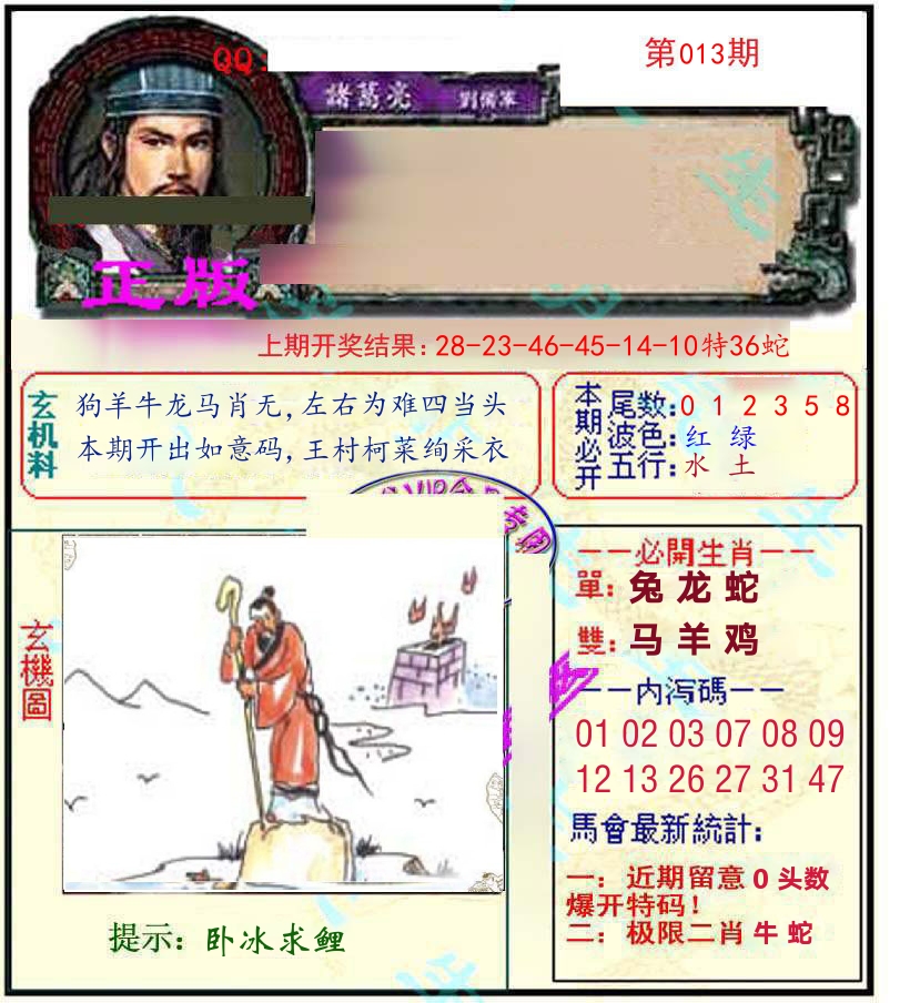 诸葛亮玄机 第13期