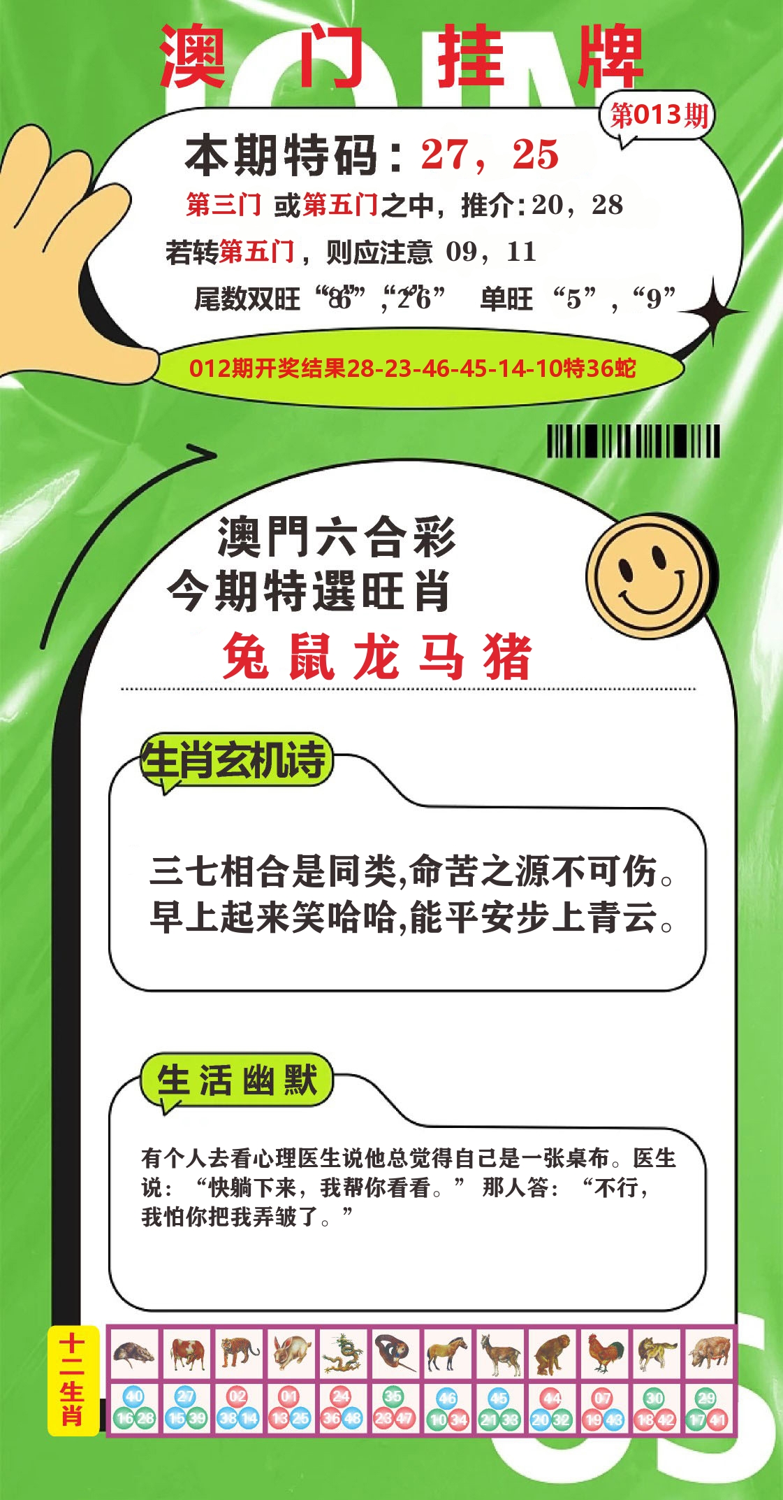 澳门赢天下B 第13期