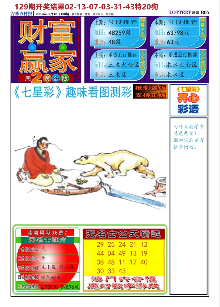 七星彩图A 第130期