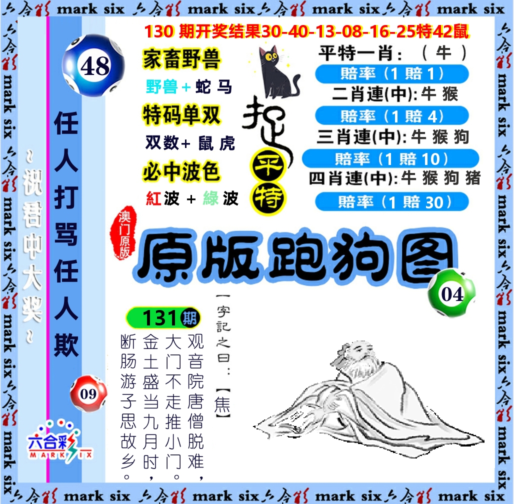 原版跑狗图 第131期