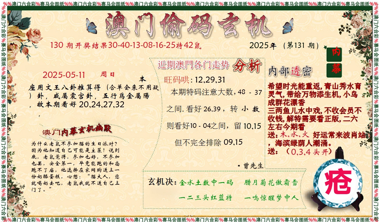 偷码玄机 第131期