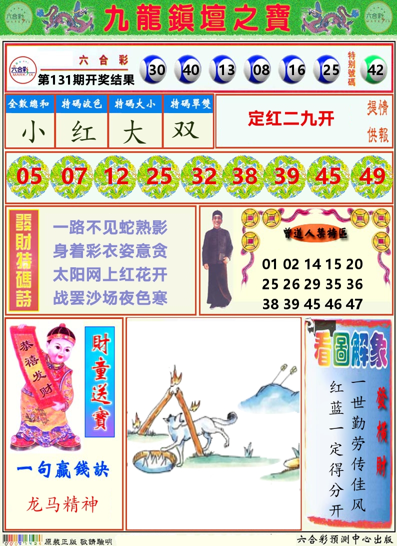 挂牌解特码A 第131期